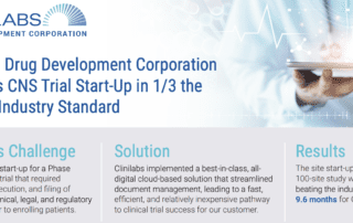 Clinilabs achieves CNS trial start-up in 1/3 time of industry standard banner