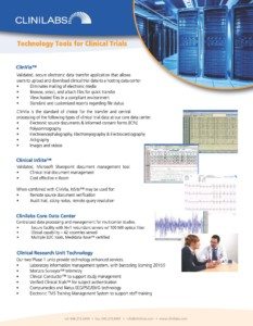 clinilabs brochure cover, technology